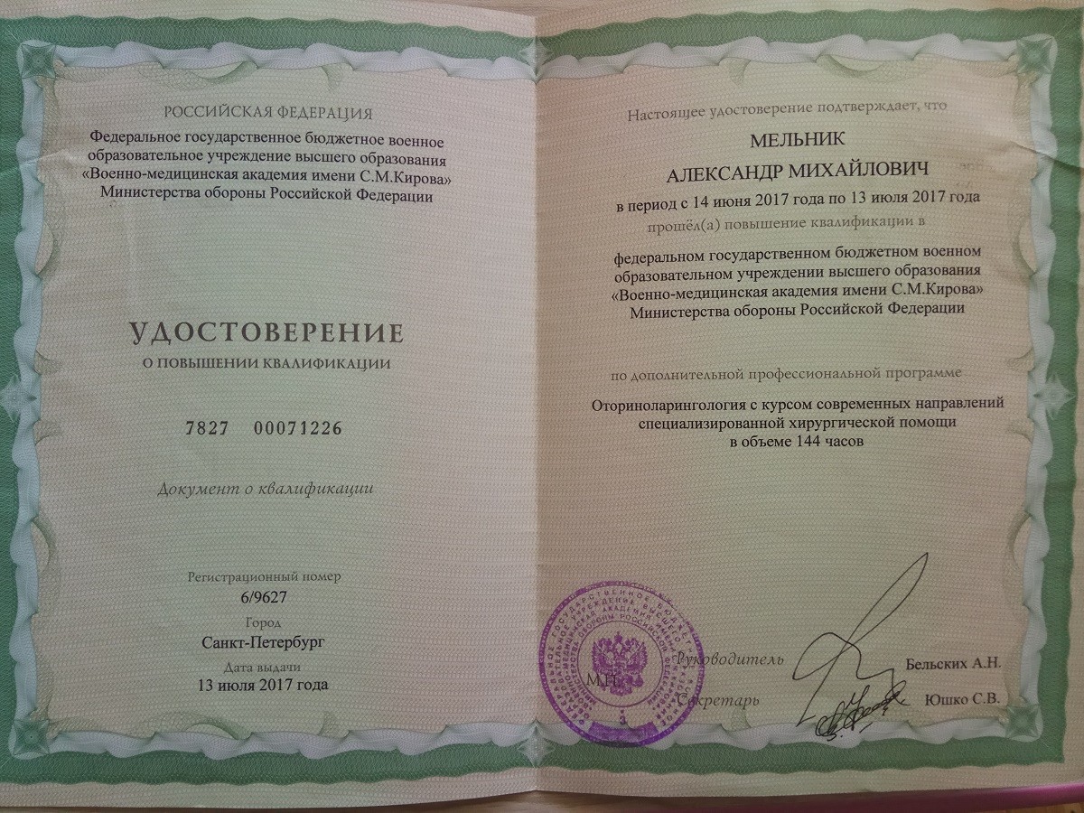 Сертификаты_Мельник Александр